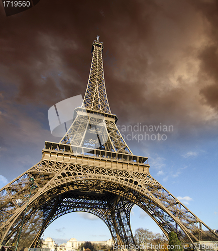 Image of Stormy Weather over Eiffel Tower