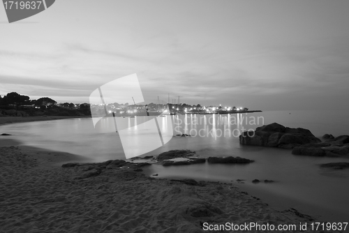 Image of Blurred Water at Sunset in Calvi, France