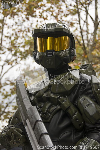 Image of Warrior with Visor and Rifle