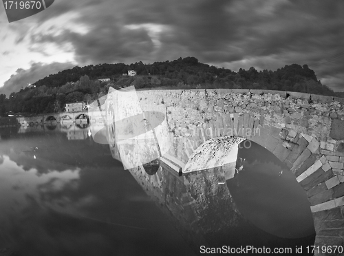 Image of Devils Bridge at Night in Lucca, Italy