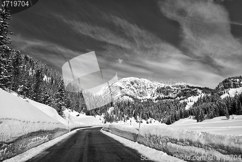 Image of Snow on the Dolomites Mountains, Italy