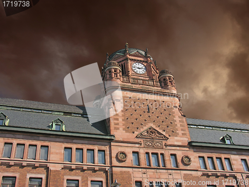 Image of Storm approaching Post Office Building in Stockholm