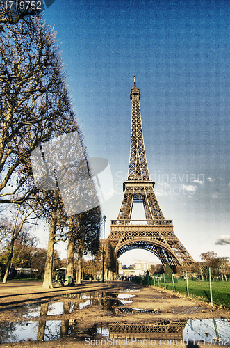 Image of Winter Colors of Eiffel Tower in Paris