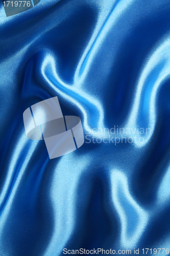 Image of Smooth elegant dark blue silk as background 