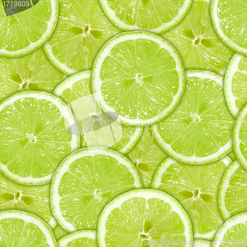 Image of Seamless pattern of green lime slices