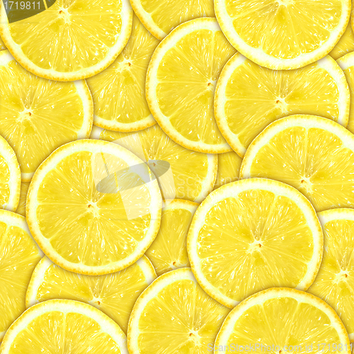 Image of Seamless pattern of yellow lemon slices