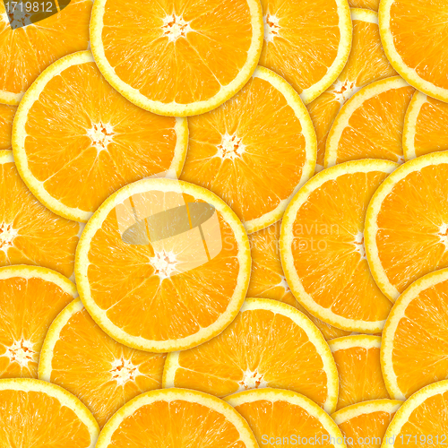 Image of Seamless pattern of fresh orange slice