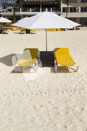 Image of Lounge Chairs with Umbrella