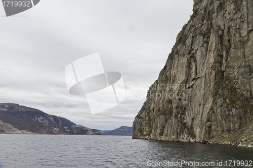 Image of steep rock at coast in norway