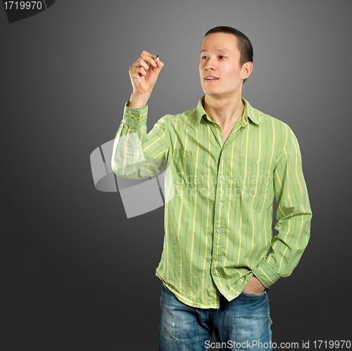 Image of Man Writing Something
