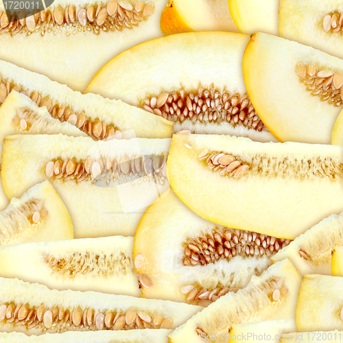 Image of Seamless pattern of ripe yellow melons