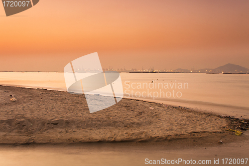 Image of Sunset along the coast in Hong Kong