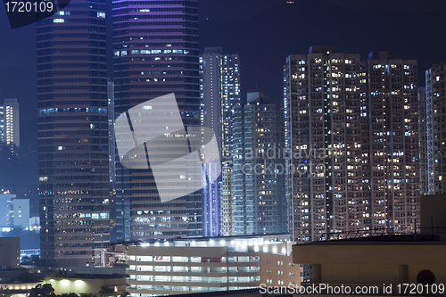 Image of Hong Kong apartments at night