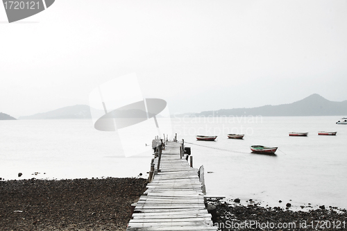 Image of Wooden pier along the coast