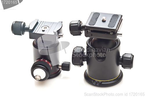 Image of Camera tripod ball head isolated on white background 