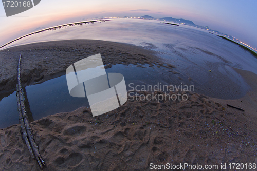 Image of Sunset in Hong Kong along the coast