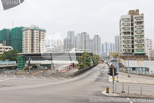 Image of Hong Kong downtown apartments and traffic