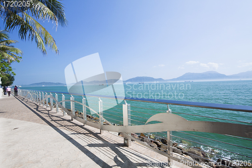 Image of Waterfront in Hong Kong along the coast at day