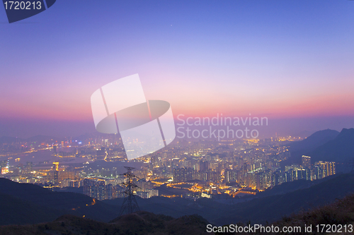 Image of Hong Kong sunset at peak