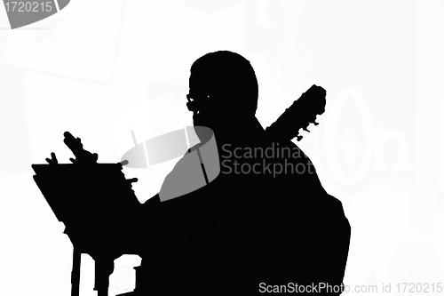 Image of Playing guitar silhouette