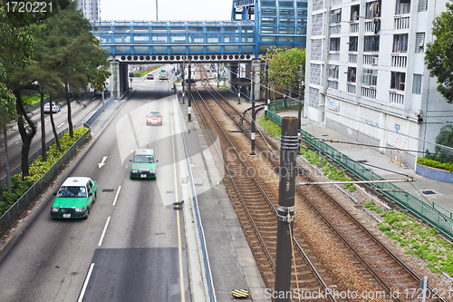 Image of Hong Kong traffic and downtown area