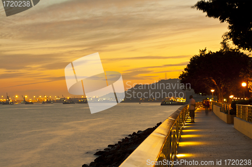 Image of Sunset at the coast of Hong Kong