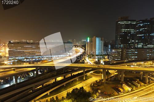 Image of Hong Kong city scene, traffic in downtown area.