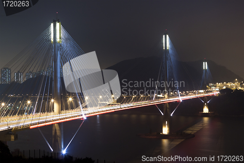 Image of Ting Kau Bridge in Hong Kong at night