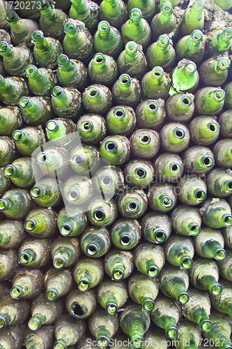 Image of Green glass bottles