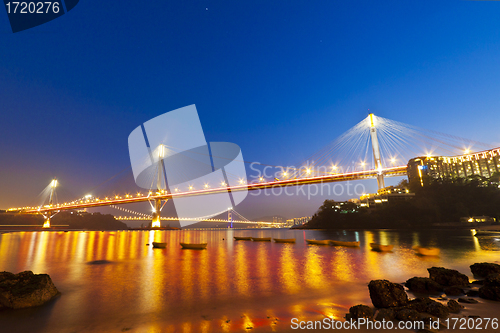 Image of Modern flyover bridges in Hong Kong at night