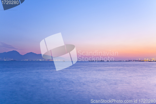 Image of Sunset scene over the ocean