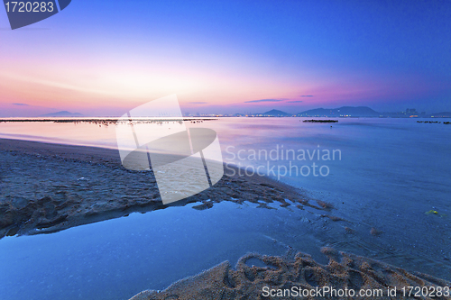 Image of Sunset in Hong Kong along the coast