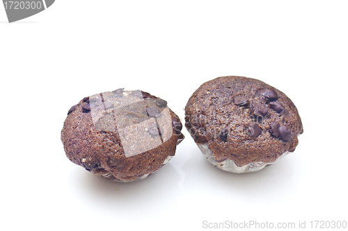 Image of Chocolate cakes isolated on white background