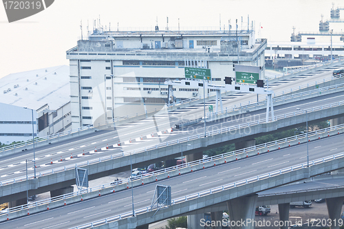 Image of Multi lanes highway in modern city