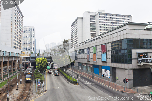 Image of Hong Kong downtown apartments and traffic