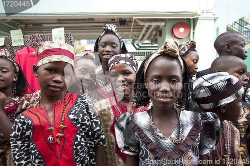 Image of African children smiling happily