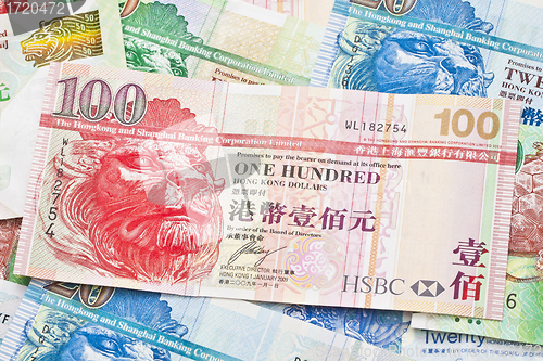 Image of Hong Kong currency with different dollars background