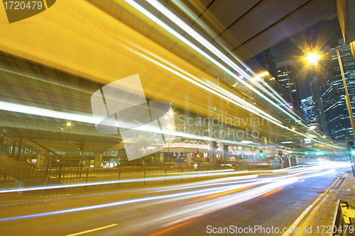 Image of Traffic in Hong Kong at night