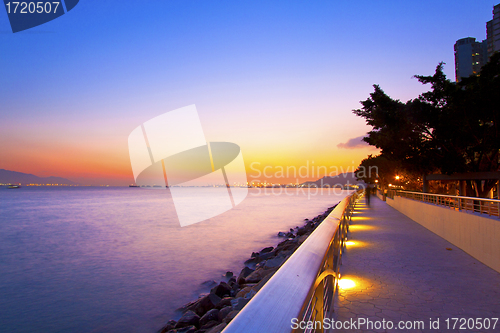 Image of Sunset along the seashore in Hong Kong