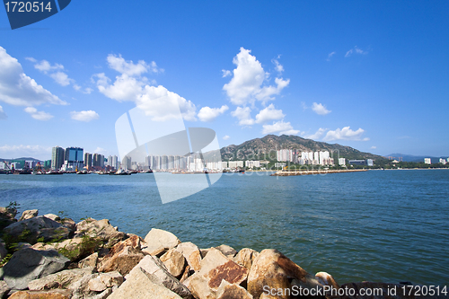 Image of Coastal landscape and residential structure in Hong Kong