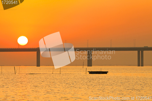 Image of Sunset scene along the coast in Hong Kong