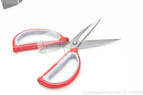 Image of Red scissors isolated on white background