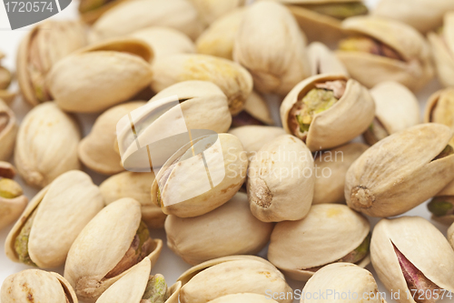 Image of Shelled pistachio isolated on white background