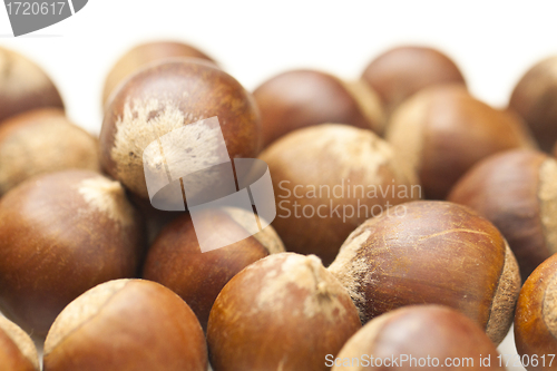 Image of Chestnuts isolated on white background