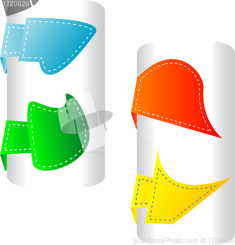 Image of stylized colorful labels and badges set