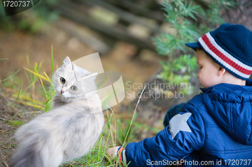 Image of Boy with cat