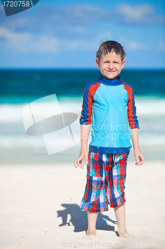 Image of Little boy at beach