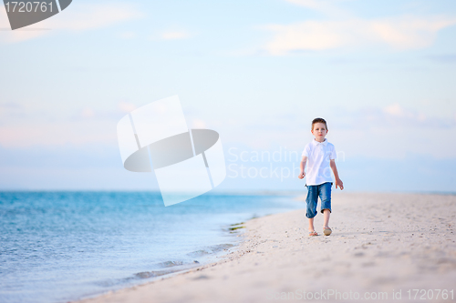 Image of Little boy at beach