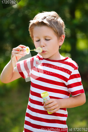 Image of Blowing soap bubbles