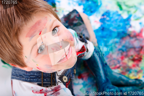 Image of Boy painting